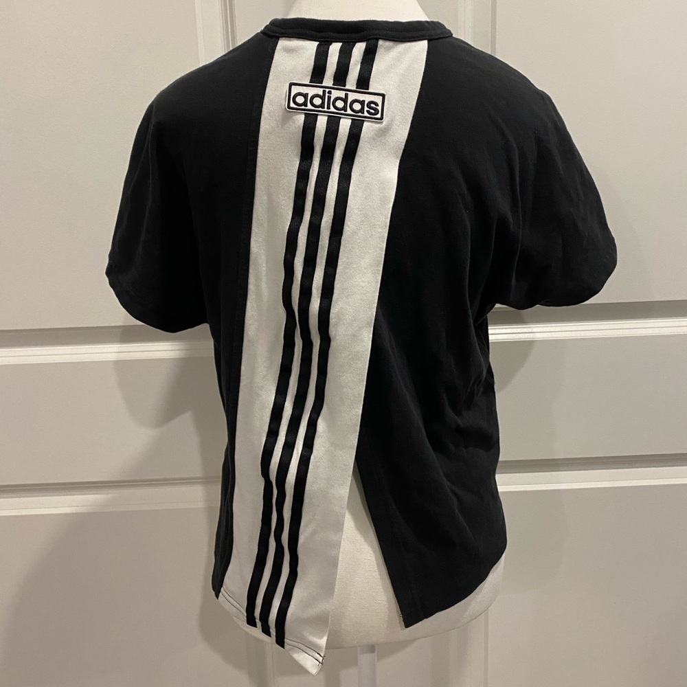 ADIDAS ORIGINALS Split Back Cotton Short-Sleeve Crop Top - Womens L